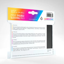 Lade das Bild in den Galerie-Viewer, Gamegenic - Prime Double Sleeving Pack - Black/Clear (2x80 Sleeves)